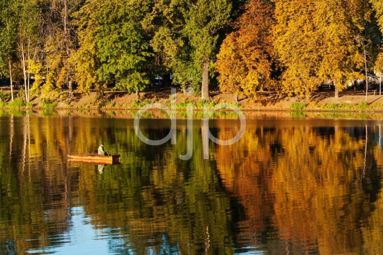 Fall Reflections on the Vltava River
